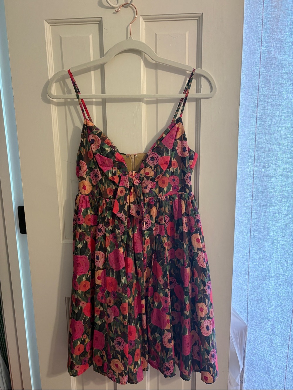 Floral Spaghetti Strap Sundress in Pink & Green